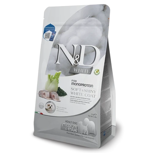 N&D White Sea Bass, Spirulina & Fennel Adult Medium & Maxi | Ração Completa com Peixe