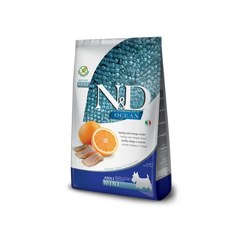 Farmina N&D Ocean Herring & Orange Adult Mini - Ração Superpremium Sem Cereais