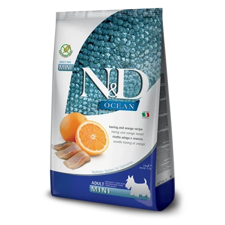 Farmina N&D Ocean Herring & Orange Adult Mini - Ração Superpremium Sem Cereais