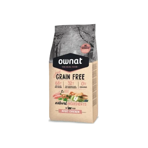 Ownat Gato Prime Grain Free Adult - Frango & Peru | Alimentação para Gato Adulto | Ração Sem Cereais