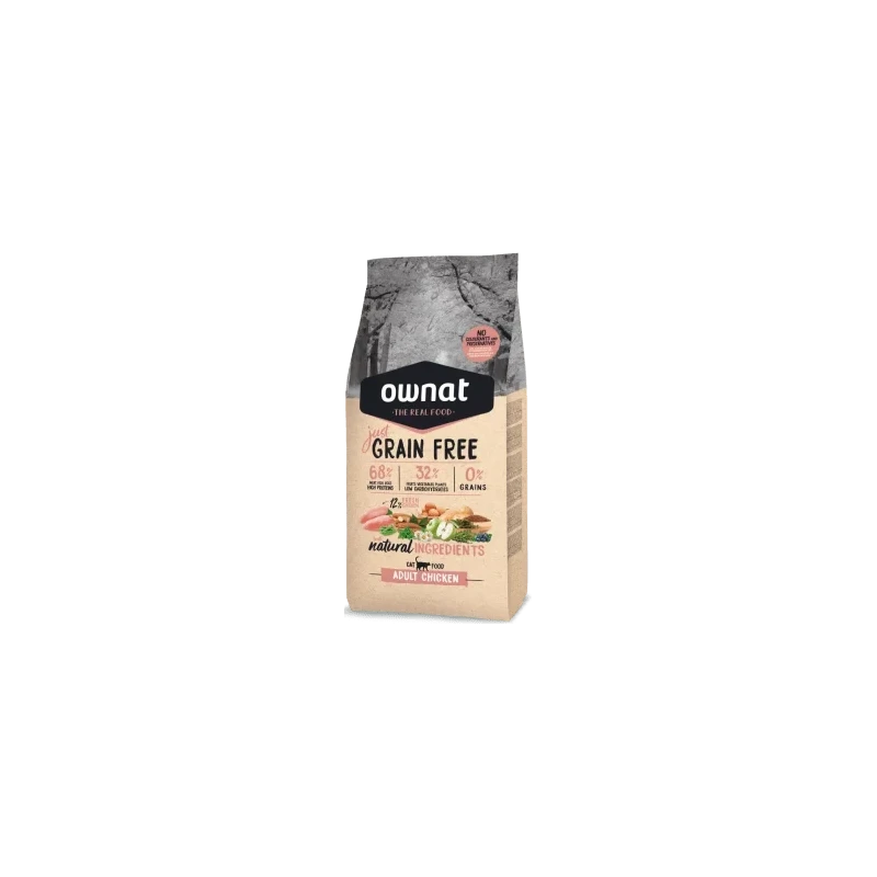Ownat Gato Prime Grain Free Adult - Frango & Peru | Alimentação para Gato Adulto | Ração Sem Cereais