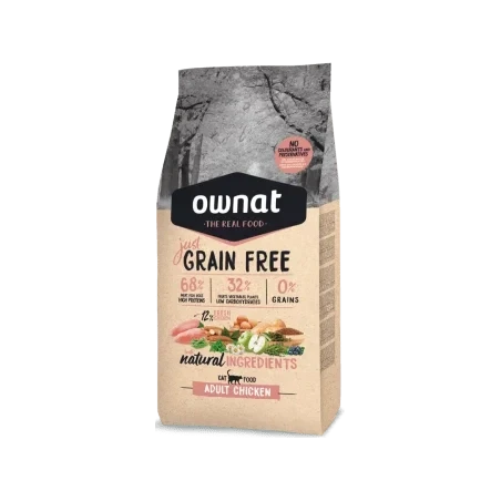 Ownat Gato Prime Grain Free Adult - Frango & Peru | Alimentação para Gato Adulto | Ração Sem Cereais