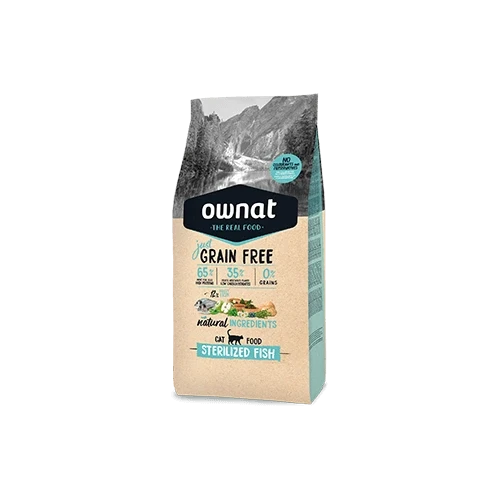 Ownat Cat Prime GF Sterilised Peixe – Ração sem cereais esterilizados
