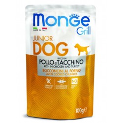 MONGE Dog Grill Puppy - Ração Humida de Frango e Perú 100g