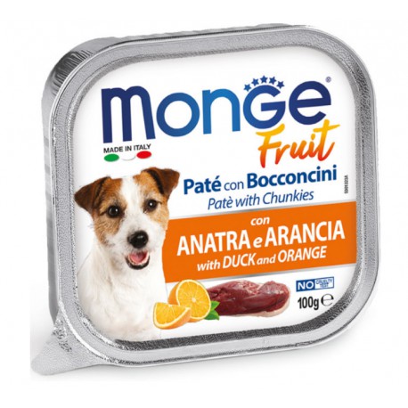 MONGE Fruit Cão Ração Húmida - Pato e Laranja 100g